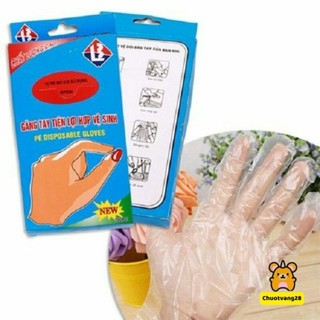 100 cái Găng tay dùng 1 lần nilong, găng tay nilon đa năng trong suốt bền đẹp