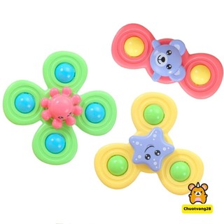 Set 3 Đồ Chơi Con Quay Hình Động Vật Có Giác Hút Cho Bé