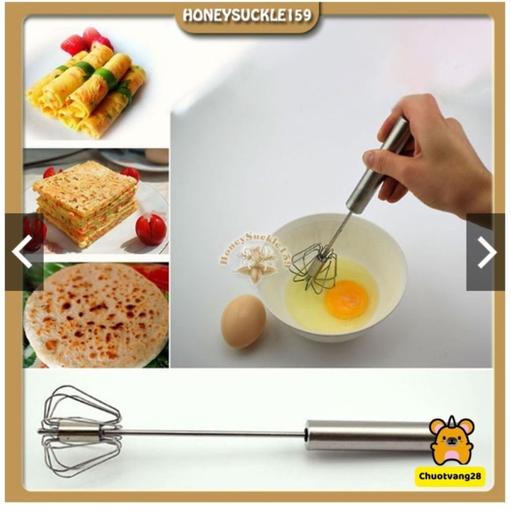 Cây đánh trứng inox cầm tay