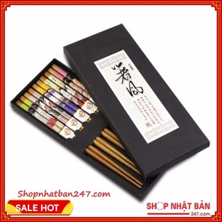 Hộp 5 đôi đũa Nhật Bản hình cô gái - 100% Authentic
