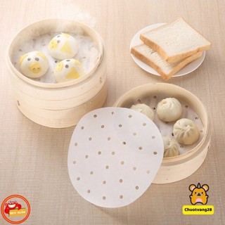 Giấy nến tròn đục lỗ set 100 tờ - Giấy nến đục lỗ cho nồi chiên không dầu, giấy thấm dầu ăn