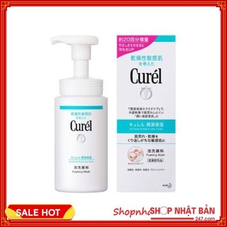 Sữa rửa mặt tạo bọt dưỡng ẩm cho da nhạy cảm Curel 150ml - 100% Authentic