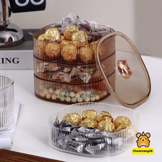 Khay mứt Tết hộp đựng bánh kẹo 3 tầng nhựa trong suốt nhiều ngăn mẫu mới nhất 2023