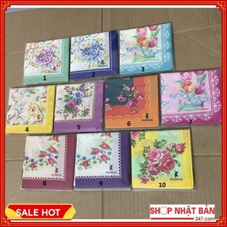 Khăn mùi xoa nữ / khăn tay nữ cao cấp Christian Aujard Hàn quốc