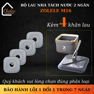 [HCM Hoả tốc 2h] Bộ lau nhà tự vắt 2 ngăn tách nước bẩn thông minh Zolele M16- Fullbox