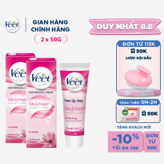 [Mã VEE1503 Giảm 12%] Combo 2 Kem tẩy lông cho da thường Veet Silk Fresh 50g/tuýp
