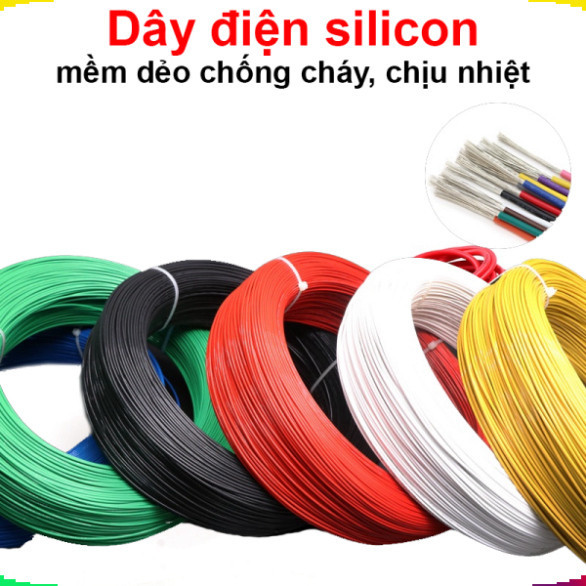 Dây điện silicon mềm chống cháy 14AWG - 30AWG