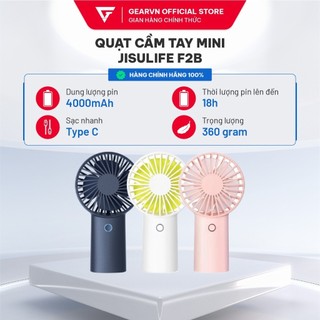 Quạt cầm tay mini jisulife f2b sử dụng lên đến 20h, pin 4000mah, sạc nhanh