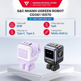 Sạc nhanh ugreen robot cd361 35314 3 cổng tím/ sạc nhanh ugreen robot cd361 15570 3 cổng usb-c và usb-a gan 65w