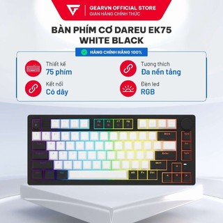 Bàn phím cơ DareU EK75 White Black Firefly switch