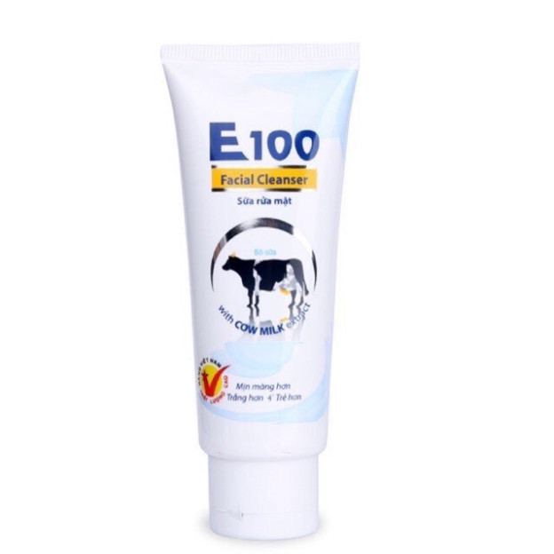 Sữa rửa mặt E100 tinh chất bò sữa 80ml 🔥 HOT HOT🔥 Sữa rửa mặt E100 giúp da mịn màng hơn, trắng sáng 