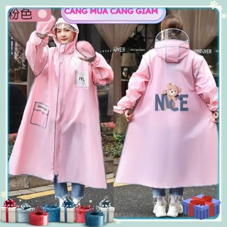 Áo mưa thời trang gấu nice hotrend 2023 có bao tay che mưa