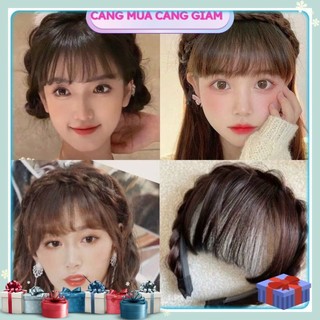 Mái giả thưa - băng đô bính tóc mái giả.