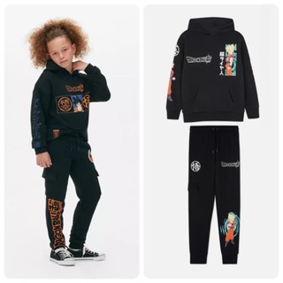 Bộ nỉ bông Dragon ball dư xịn màu đen cho bé trai size 8-16y