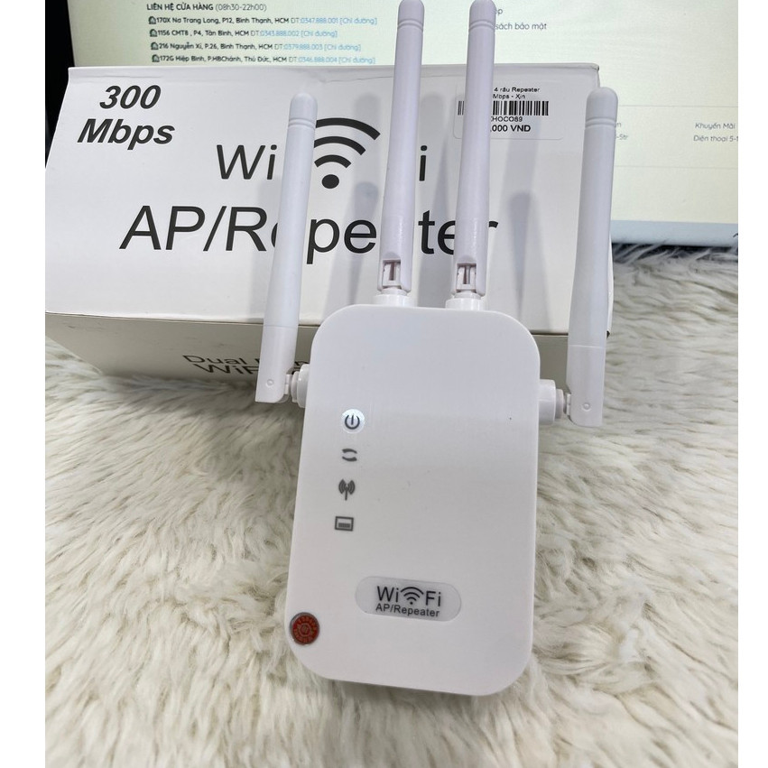 Kích wifi 4 râu Repeater 300Mbps - Chuẩn