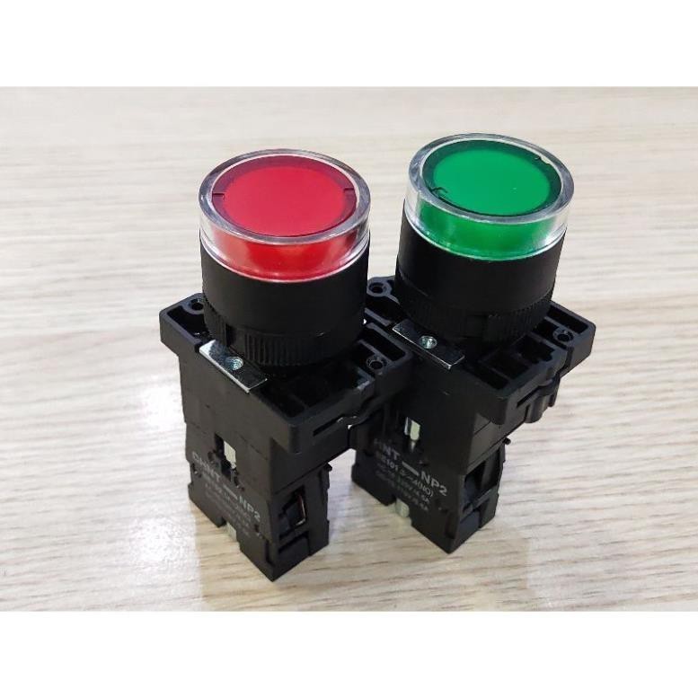 Chint Nút nhấn có đèn phi 22 NP2-EW3361 NP2-EW3462 220VAC (hàng chính hãng)