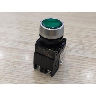 Hanyoung nút nhấn giữ có đèn viền nhôm 220vac/24vdc phi 22 mrx-ra1a0 mrx-ra1d0 hanyoung