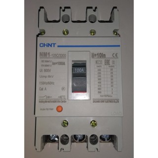 Chint Aptomat MCCB át khối 3 pha NM1-125C/3300 50A, 63A,100A, 125A 20KA 3P (hàng chính hãng)