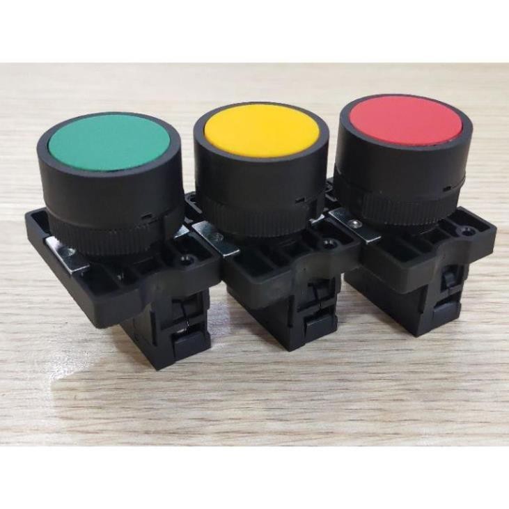 Chint Nút nhấn không đèn phi 22 đỏ vàng xanh NP2 Chint
