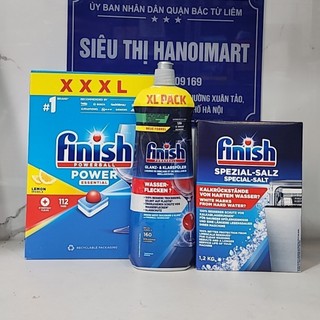 Combo 100 Viên rửa bát Finish All in 1 + Muối Finish 1.2kg + Nước làm bóng Finish 800ml