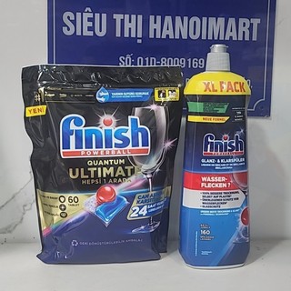 Combo Viên rửa chén Finish Quantum ultimate 60 tabs + Nước Bóng Finish 800ml Finish.edu.vn