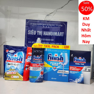 Combo 100 Viên rửa bát Finish +  800 Nước làm bóng hoặc 150 V finish đậm đặc + muối finish 1.2kg