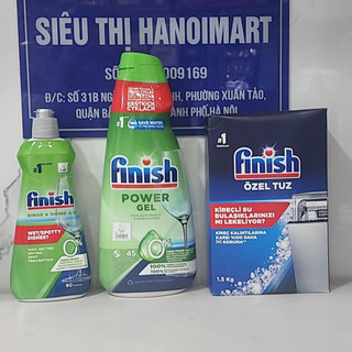 Gel rửa bát Finish Eco 0% 900ml chính hãng, nước làm bóng bát finish eco hữu cơ chính hãng, muối làm mềm nước finish 1.2