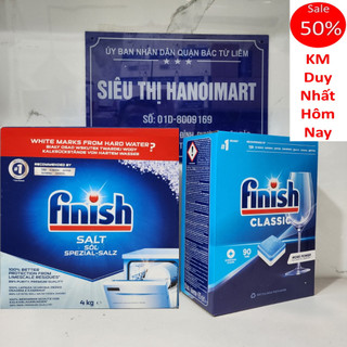 Combo Viên Rửa Bát Finish 90 Viên + 4kg Muối Finish
