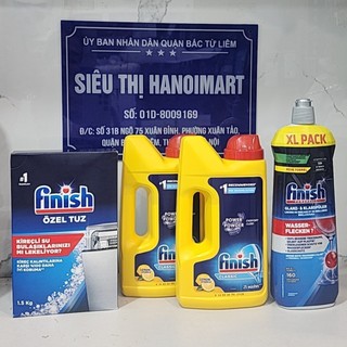 Combo Muối Finish 1.5kg + Nước làm bóng finish 750ml + bột rửa finish 2.5kg dùng cho máy rửa bát chén