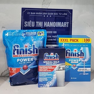 Viên rửa bát finish All in 1 100 viên dùng cho máy, 100V viên rửa bát chén finish all in one max 1 ly cốc