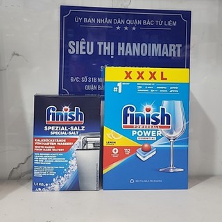 Combo Viên rửa bát Finish all in one 100 tabs + Muối rửa bát finish 1.2kg nhập khẩu Finish.edu.vn