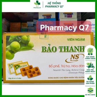 1 Vỉ Viên ngậm Bảo Thanh màu vàng Không đường / Bao Thanh Khong duong keo ngam