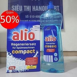 Combo muối rửa bát alio 2kg + bóng alio 1000ml dùng cho máy