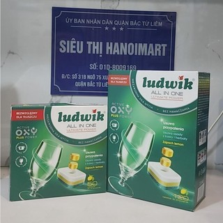 Viên rửa bát Ludwik 50 viên nhập khẩu ba lan, viên ludwik all in one 50 V chuyên dùng cho máy rửa bát chén ly ludwik 50v