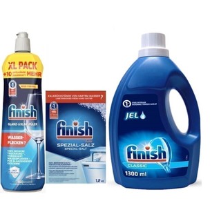 Combo Nước rửa bát Finish 1.3L + muối rửa bát finish 1.2kg + Nước làm bóng bát Finish 800ml cho máy rửa bát
