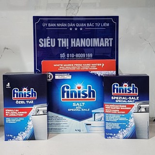 Muối rửa bát Finish 4kg, muối làm mềm nước finish 3kg nhập khẩu đức, muối finish 2kg dùng cho máy rửa chén ly chính hãng