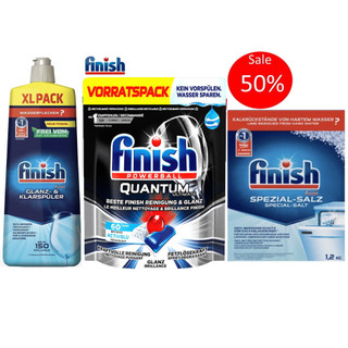 Combo Viên rửa bát Finish ultimate 60 viên + Muối Finish 1.2kg + Nước bóng finish 750ml cho máy rửa bát