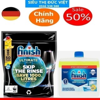 Combo viên rửa bát finish eco Ultimate 50 Viên + Nước vệ sinh máy rửa bát - HANOIMART
