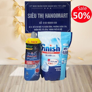 Combo Bột rửa bát Finish nhật bản 2.2kg + Nước làm bóng bát Finish 800ml chuyên dùng cho máy rửa bát chén