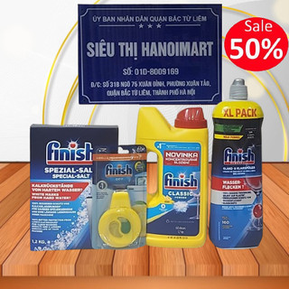 Combo 4 món rửa bát Finish: Bột rửa bát finish 1kg + Muối 1,2kg + bóng 800ml và 1 miếng tinh dầu khử mùi