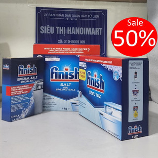 Muối rửa bát Finish 4kg, 3kg, 2kg Muối finish 1.5kg làm mềm nước máy rửa bát,muoi rua chen ly 1.2kg