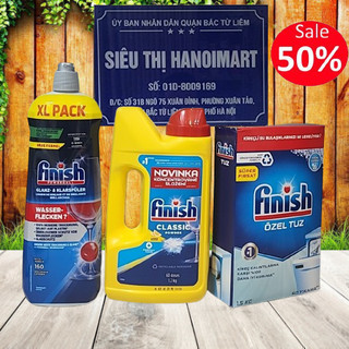 Combo Bột rửa bát finish 2.5kg + muối finish 1.5kg + Nước làm bóng 800 ml lít dùng cho máy rửa bát