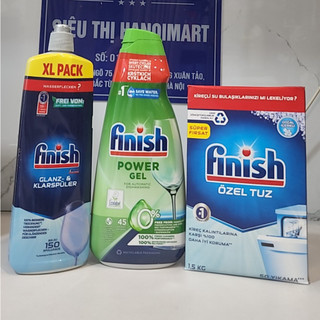 Combo Nước rửa bát Hữu cơ cho máy 900ml + Muối rửa bát Finish 1.5kg + Nước làm bóng finish 750ml