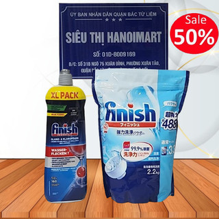 Combo Nước làm bóng finish 800ml + 2.2kg Bột rửa bát Finish - Hanomart
