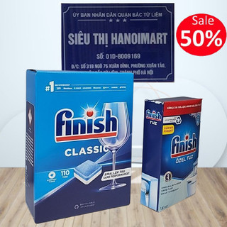 Combo 100 viên rửa bát Finish + 1,5kg muối rửa bát Finish