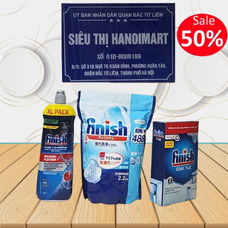 Combo Bột rửa bát finish 2.2kg + muối finish 1.5kg + Nước làm bóng 800ml dùng cho máy rửa bát