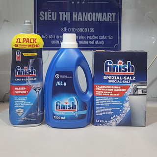Combo Nước rửa bát Finish Gel 1,5L Gel + Nước làm bóng finish 800ml, Combo Xà phòng Finish Gel 1500ml + Bóng Finish 800