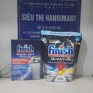 Combo 60 viên rửa bát finish Quantum ultimate + muối rửa bát Finish 1.2kg