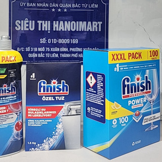 Combo Viên rửa bát Finish 100 viên + Muối rửa bát Finish 1.2kg, combo 120 viên finish all in 1 + 1.2kg muối finish