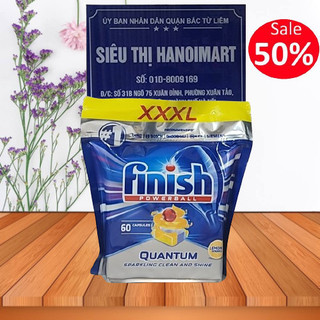 Viên rửa bát Finish All in one 60 viên - Hương Chanh